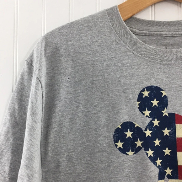 Hanes Disneyland American Flag Mickey Mouse Tee Womens Large Short Sleeve‎ Top - Picture 3 of 11